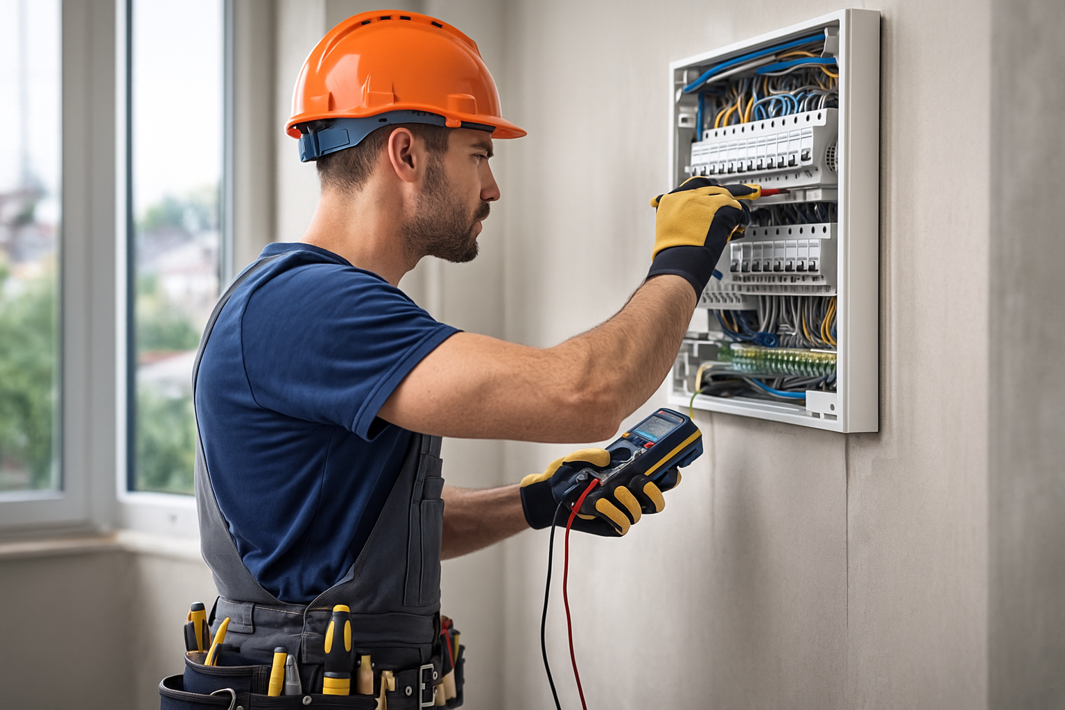 Električar Zaklopača radi na elektro ormanu i osiguračima