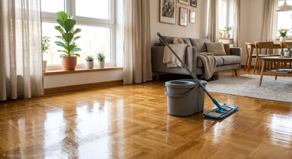 Čišćenje stana na Vračaru tokom redovnog održavanja