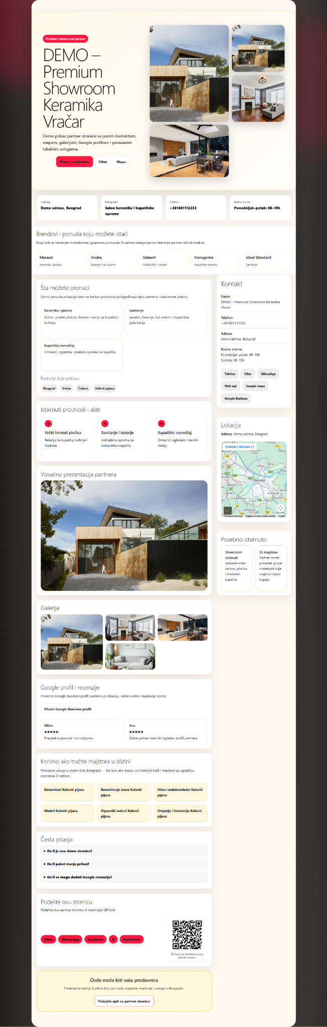 Premium showroom partner stranica