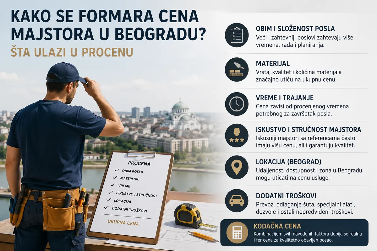 Kako se formira cena majstora u Beogradu i šta ulazi u procenu posla